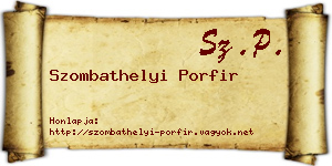 Szombathelyi Porfir névjegykártya
